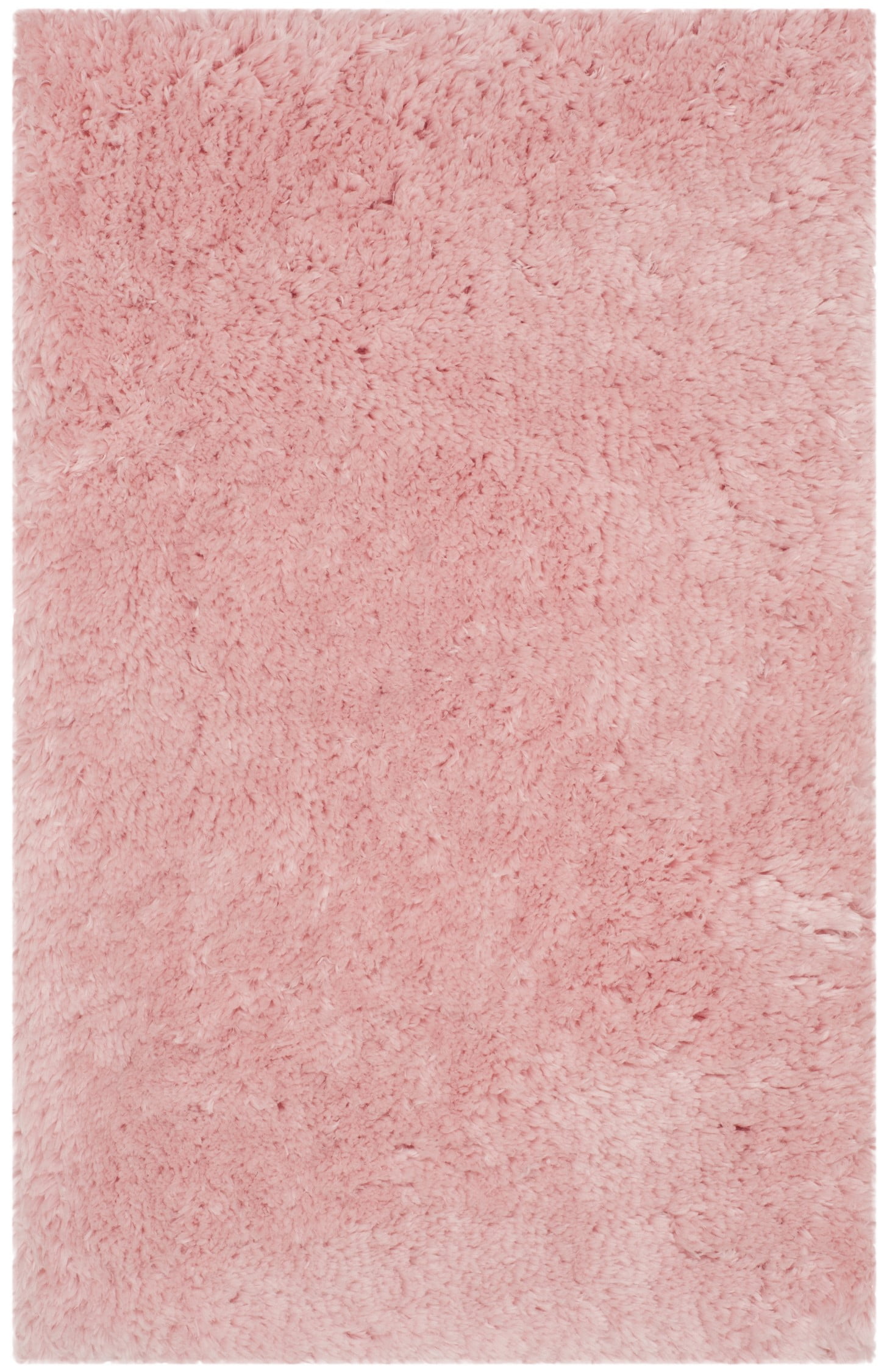 Pink Hand-Tufted Shag Area Rug with Synthetic Sheepskin