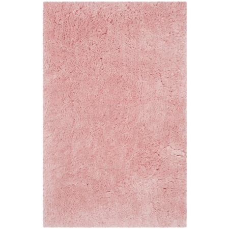 SAFAVIEH Arctic Giselle Solid Polyester Shag Area Rug, Pink, 2'6" x 4'