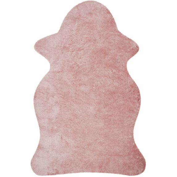 SAFAVIEH Arctic Giselle Solid Polyester Shag Area Rug, Pink, 7' x 10' Scalloped