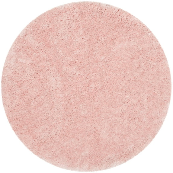 SAFAVIEH Arctic Giselle Solid Polyester Shag Area Rug, Pink, 7' x 7' Round
