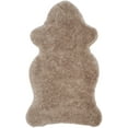 thumbnail image 1 of SAFAVIEH Arctic Giselle Solid Polyester Shag Area Rug, Taupe, 3' x 5' Scalloped, 1 of 3