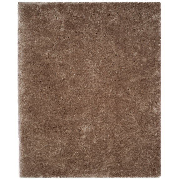 SAFAVIEH Arctic Giselle Solid Polyester Shag Area Rug, Taupe, 5' x 7'