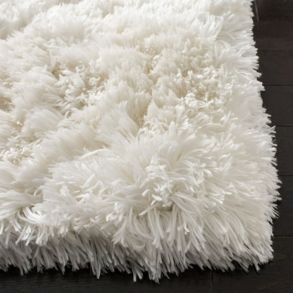SAFAVIEH Arctic Giselle Solid Polyester Shag Runner Rug, Ivory, 2'3" x 8' Runner