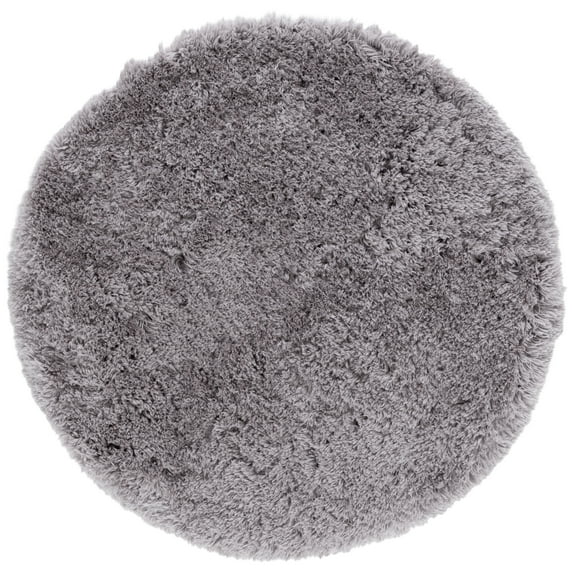 SAFAVIEH Arctic Giselle Solid Polyester Shag Area Rug, Grey, 8' x 8' Round