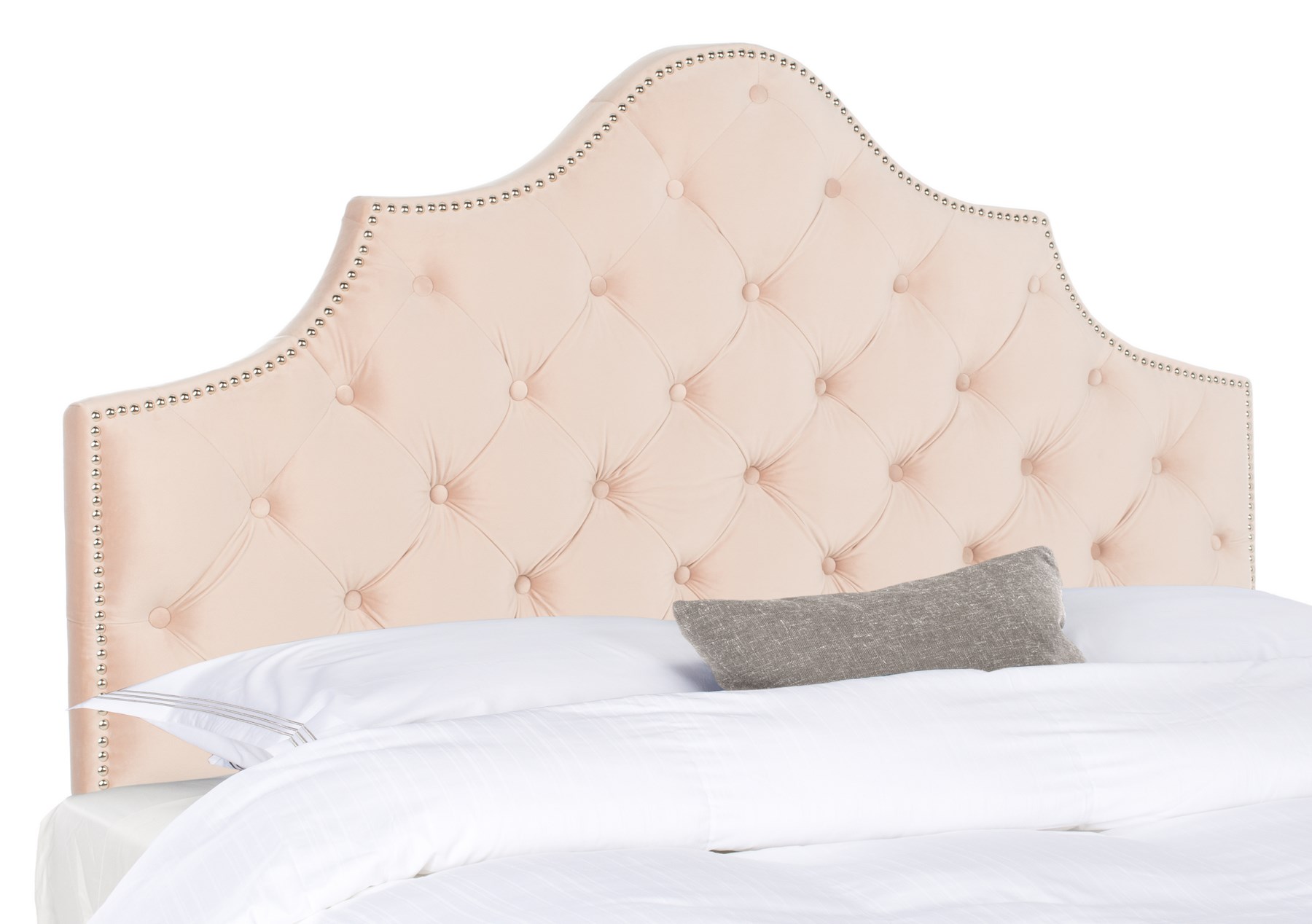 SAFAVIEH Upholstered Queen Size Arebelle Rustic Glam Tufted Headboard SAFAVIEH Upholstered Queen Size Arebelle Rustic Glam Tufted Headboard