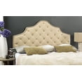 thumbnail image 1 of SAFAVIEH Arebelle Rustic Glam Tufted Headboard with Nail Heads, Queen, Buckwheat, 1 of 4