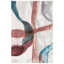 SAFAVIEH Aria Abram Abstract Area Rug, Ivory/Plum, 8' x 10'