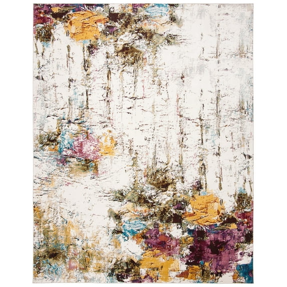 SAFAVIEH Aria Caelestinus Abstract Area Rug, Cream/Olive, 6'7" x 9'2"