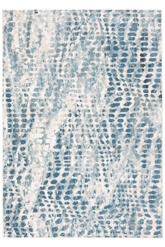 Aria Cian Geometric Area Rug, Cream/Teal, 3' x 5'