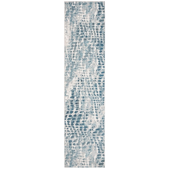 SAFAVIEH Aria Cian Geometric Runner Rug, Cream/Teal, 2' x 10'