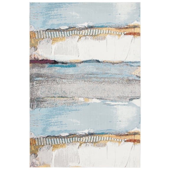 SAFAVIEH Aria Collection ARA190M Ivory / Light Blue Rug