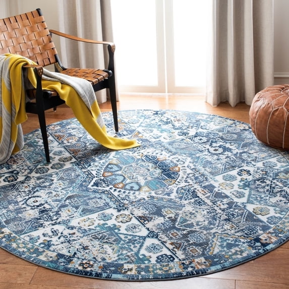 SAFAVIEH Aria Collection ARA745A Ivory / Navy Rug