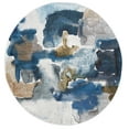 thumbnail image 1 of SAFAVIEH Aria Conchur Abstract Area Rug, Ivory/Navy, 6'5" x 6'5" Round, 1 of 8