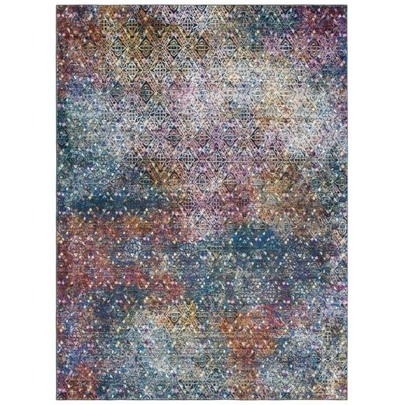 SAFAVIEH Aria Darrell Geometric Area Rug, Blue/Ivory, 5'1" x 7'6"