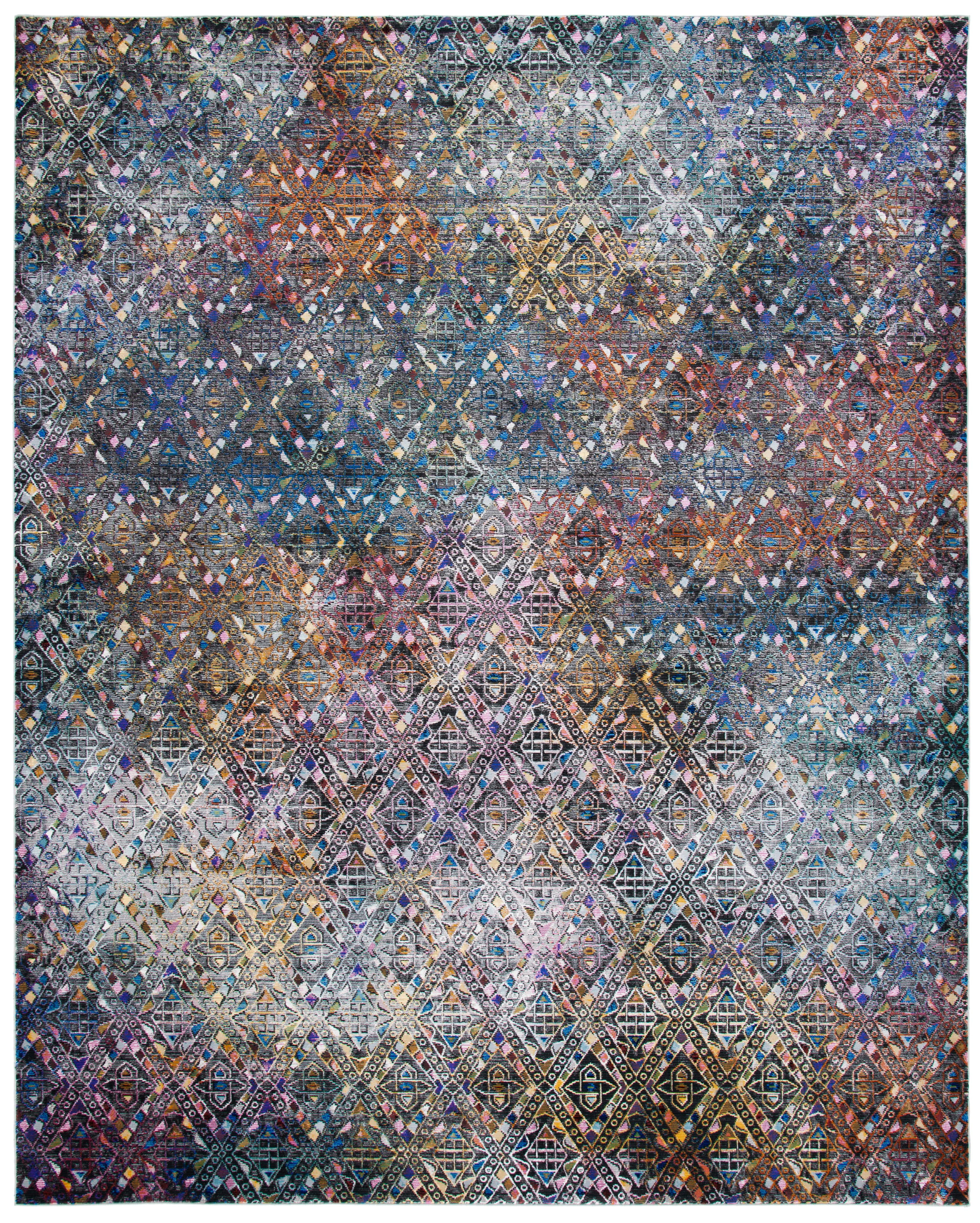 SAFAVIEH Aria Darrell Geometric Area Rug, Blue/Ivory, 8' x 10 ...