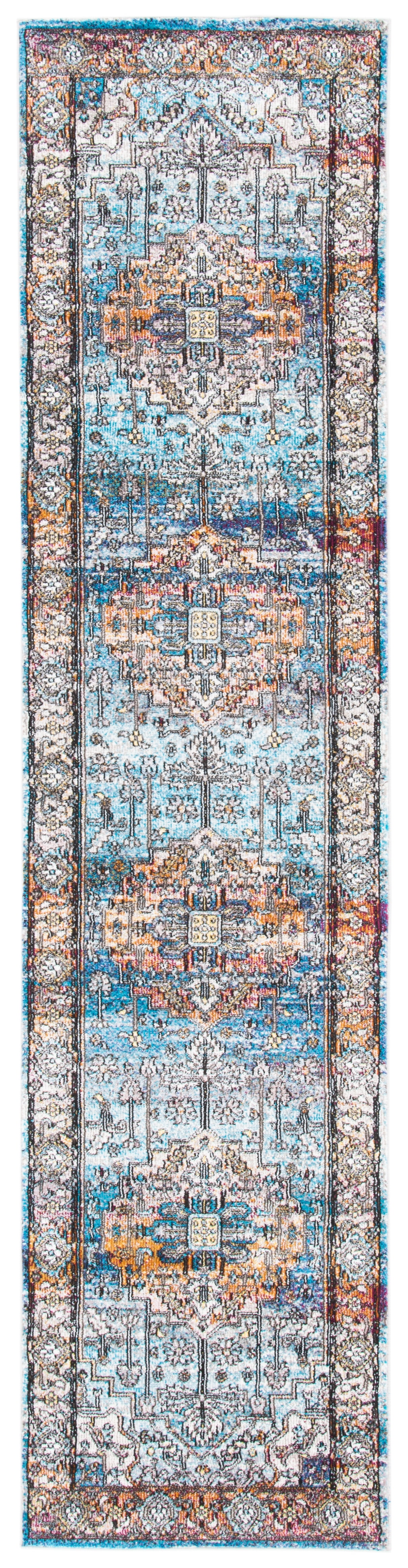 SAFAVIEH Aria Devona Oriental Runner Rug, Turquoise/Light Orange, 2' x ...