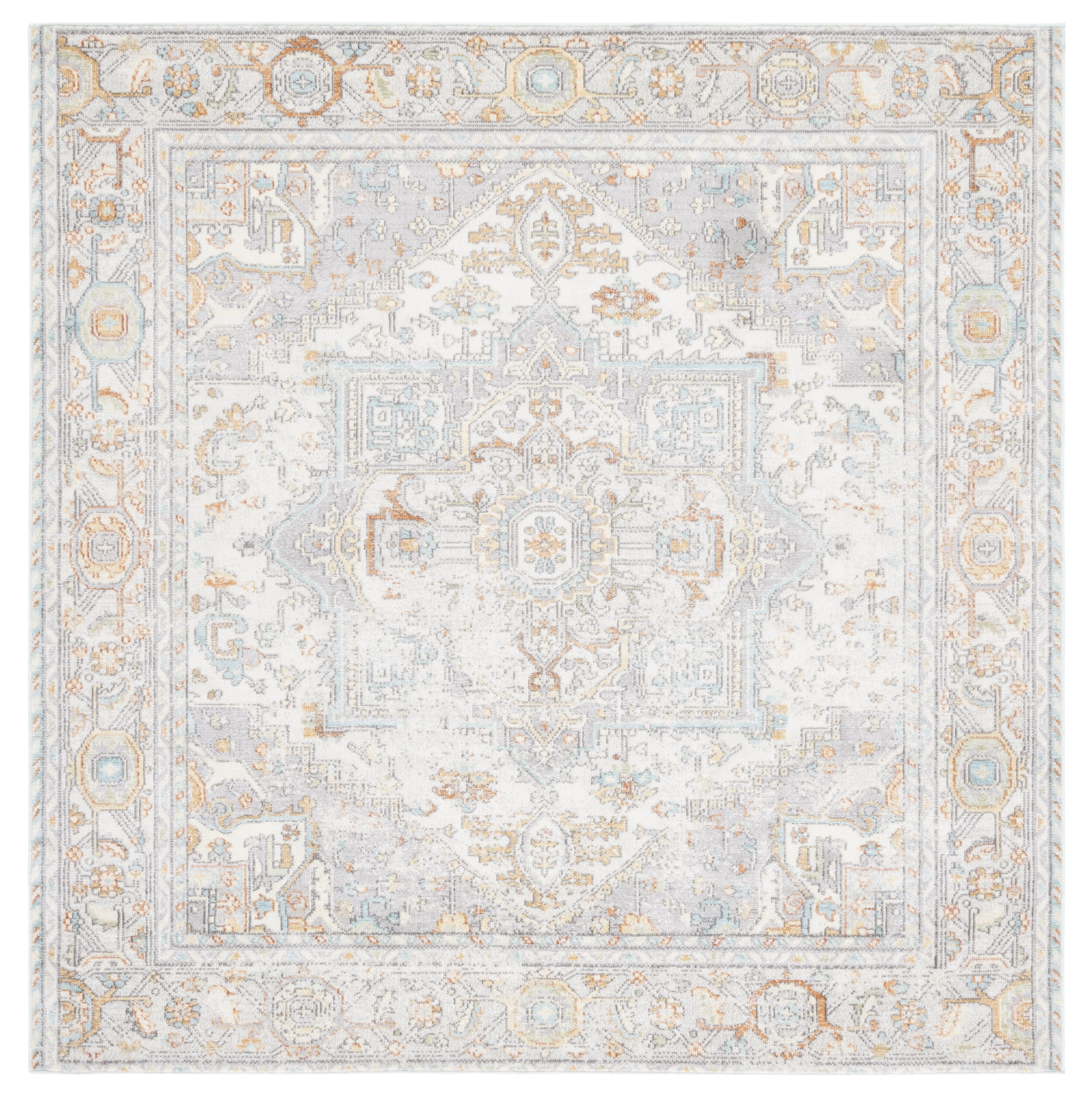 SAFAVIEH Aria Gligor Oriental Area Rug, Beige/Grey, 6'7" x 6'7" Square