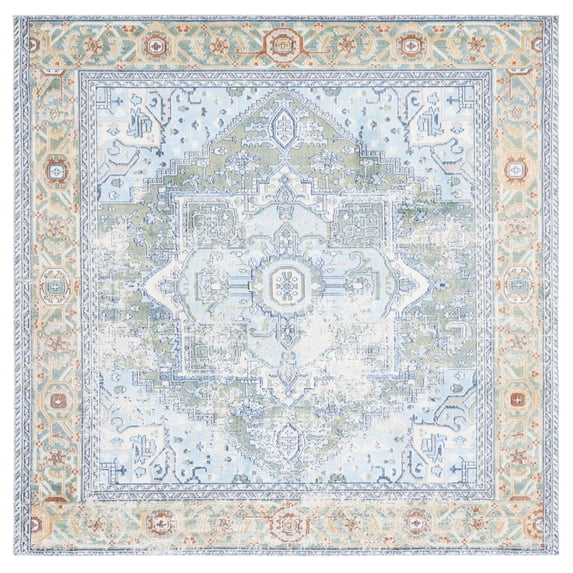 SAFAVIEH Aria Gligor Oriental Area Rug, Green/Blue, 6'7" x 6'7" Square