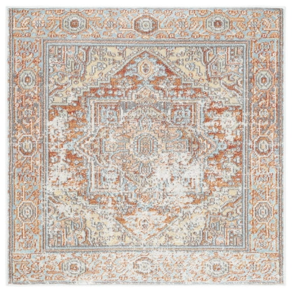 SAFAVIEH Aria Gligor Oriental Area Rug, Rust/Taupe, 3' x 3' Square