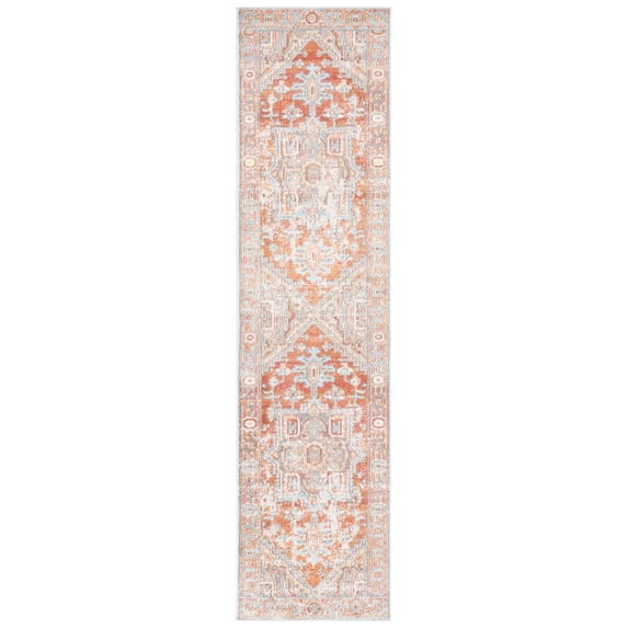 SAFAVIEH Aria Gligor Oriental Runner Rug, Rust/Taupe, 2' x 12'