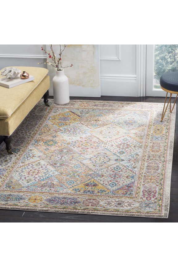 Aria Jarvis Traditional Area Rug, Cream/Multi, 4' x 6'