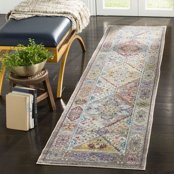 SAFAVIEH Aria Jarvis Traditional Runner Rug, Cream/Multi, 2' x 8'