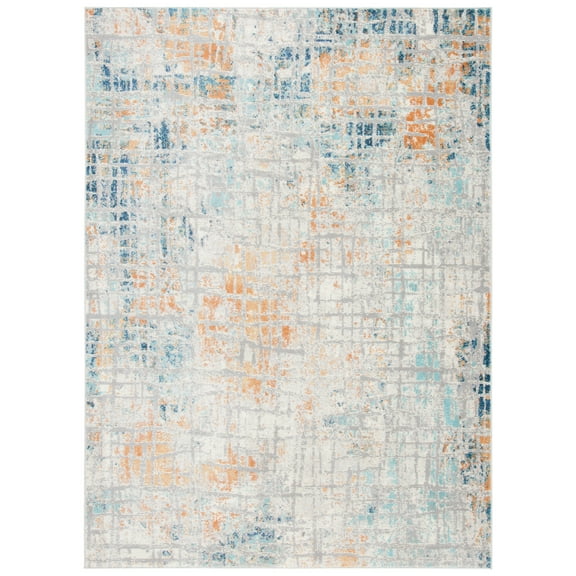 SAFAVIEH Aria Kenyon Distressed Area Rug, Rust/Blue, 8' x 10'