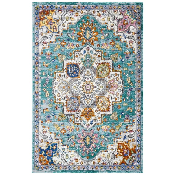 SAFAVIEH Aria Kimberlyn Oriental Area Rug, Turquoise/Ivory, 8' x 10'