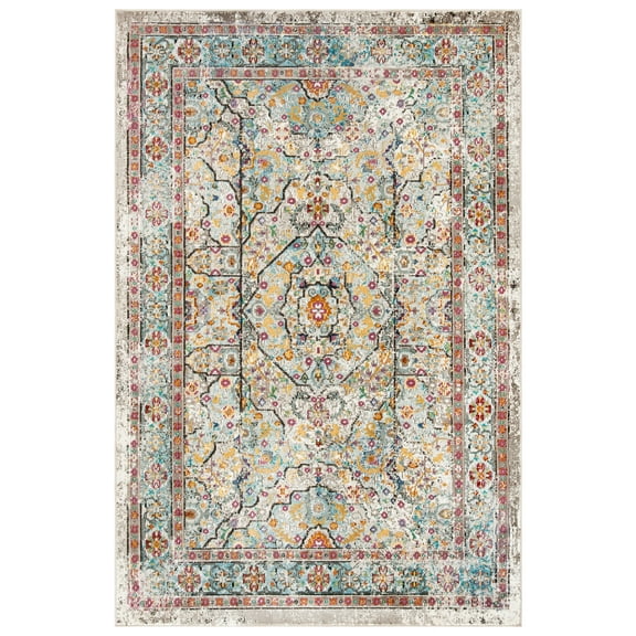 SAFAVIEH Aria Lucy Oriental Area Rug, Cream/Blue, 3' x 5'