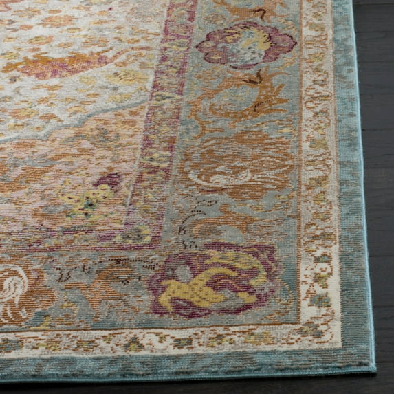 SAFAVIEH Aria Maris Traditional Area Rug, Beige/Orange, 6'5" x 6'5" Square