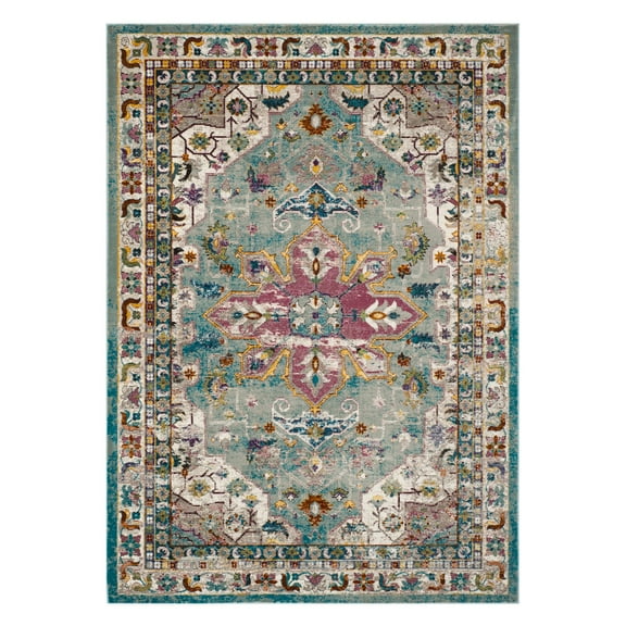 SAFAVIEH Aria Natasa Traditional Area Rug, Green/Cream, 9' x 12'