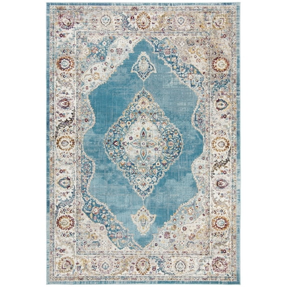 SAFAVIEH Aria Nita Oriental Area Rug, Ivory/Navy, 3' x 5'