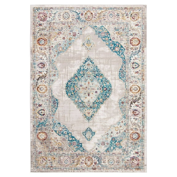 SAFAVIEH Aria Nita Oriental Runner Rug, Blue/Ivory, 2' x 8'