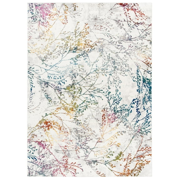 SAFAVIEH Aria Rebecca Floral Area Rug, Ivory/Blue, 9' x 12'