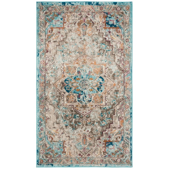 SAFAVIEH Aria Rionach Oriental Area Rug, Beige/Blue, 3' x 5'