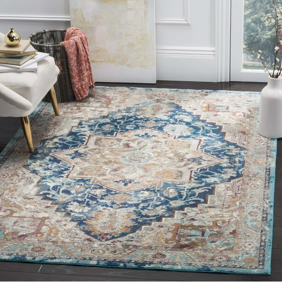 SAFAVIEH Aria Rionach Traditional Area Rug, Blue/Beige, 8' x 10'