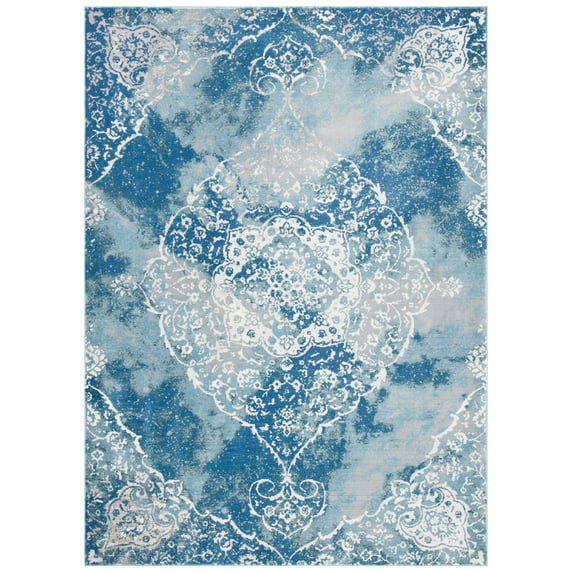 SAFAVIEH Aria Rosaline Oriental Area Rug, Light Blue/Ivory, 3' x 5'