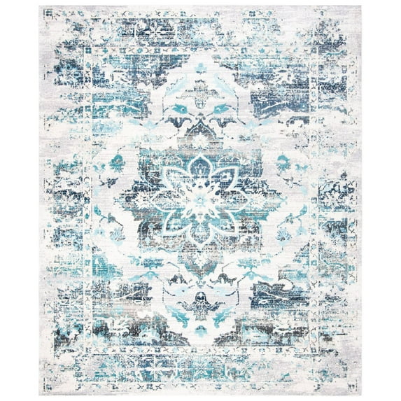 SAFAVIEH Aria Ruadhan Distressed Area Rug, Cream/Grey, 8' x 10'