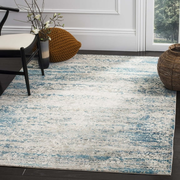 SAFAVIEH Aria Rubye Bohemian Area Rug, Blue/Cream, 4' x 6'