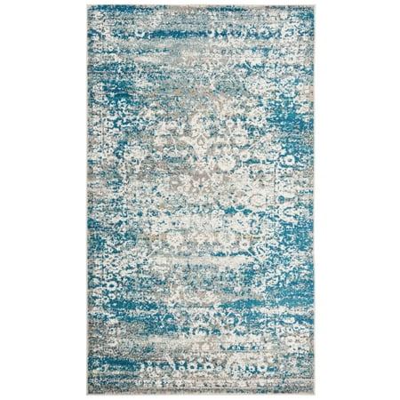 SAFAVIEH Aria Rubye Geometric Area Rug, Blue/Cream, 2'3" x 3'9"