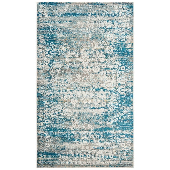 SAFAVIEH Aria Rubye Geometric Area Rug, Blue/Cream, 2'3" x 3'9"
