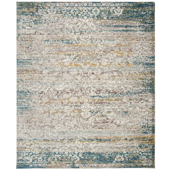 SAFAVIEH Aria Rubye Geometric Area Rug, Cream/Blue, 5'1" x 7'6"