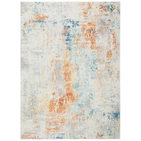SAFAVIEH Aria Ulric Abstract Area Rug, Ivory/Rust, 5'3" x 7'7"