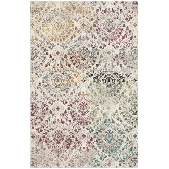 SAFAVIEH Aria Vasil Damask Area Rug, Cream/Multi, 3' x 5'
