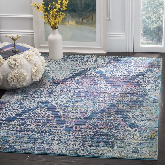 SAFAVIEH Aria Vergil Bohemian Area Rug, Blue/Multi, 5'1" x 7'6"