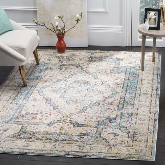 SAFAVIEH Aria Yazmin Traditional Area Rug, Cream/Red, 8' x 10'