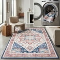 thumbnail image 1 of SAFAVIEH Arizona Alaia Medallion Polyester Machine Washable Area Rug, Rust/Dark Blue, 4' x 6', 1 of 13