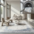 thumbnail image 1 of SAFAVIEH Arizona Alastar Medallion Polyester Area Rug, Gray/Blue, 6' x 9', 1 of 12
