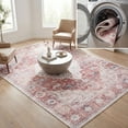 thumbnail image 1 of SAFAVIEH Arizona Asa Medallion Polyester Machine Washable Area Rug, Light Red/Beige, 4' x 6', 1 of 13