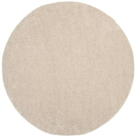 SAFAVIEH Arizona Cady Solid Shag Area Rug, Beige, 6'7" x 6'7" Round